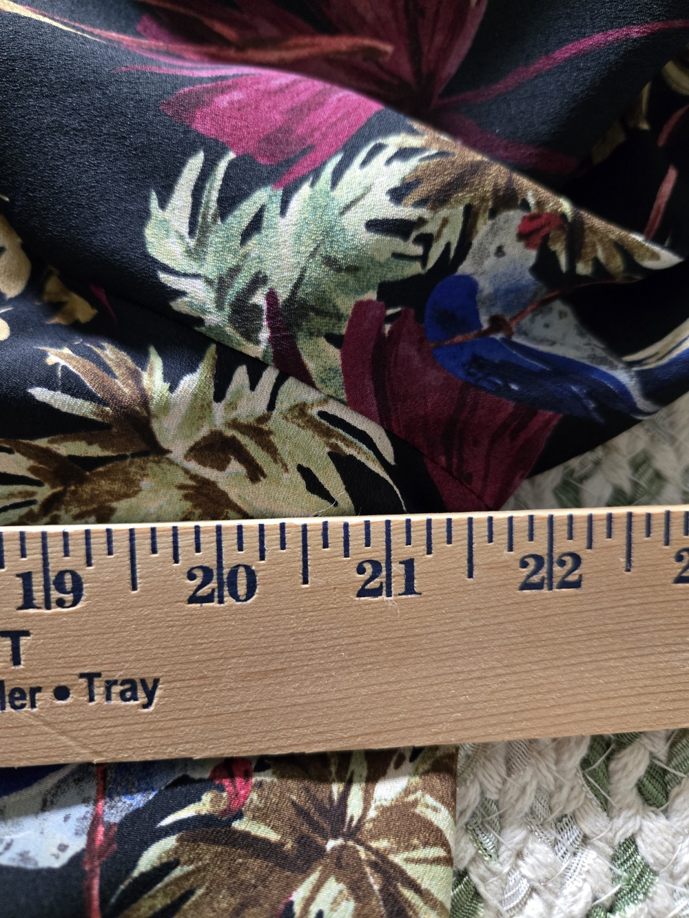 Zara Basic Lightweight Tropical Print Blouse Womens M Black Botanical Shirt - Picture 5 of 6
